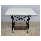 White Sewing Machine Base with White Table Top