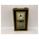 Mantle Clock with Floral Pattern and Glass Panel