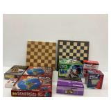 Assorted Puzzles, Games, Chess Boards, and More