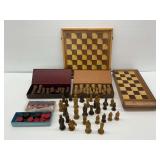 Wooden Chess and Checkers Game Sets