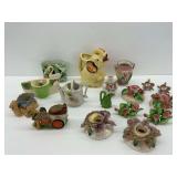 Ceramic Planters, Elephant Pitcher and Candle Holders