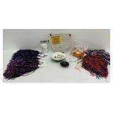 Bike Rack, Air Pump, Footballs, Pom Poms, and Basketball Net