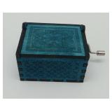 "Frozen"  Blue Wooden Hand Crank Music Box