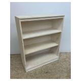 Painted White Wooden Bookshelf with Three Shelves