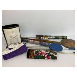 Mixed Lot: Novelty Walking Stick Seat, Umbrellas, Flags, Decor & More