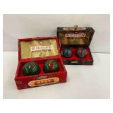 Two Pair of Chinese Baoding Balls in Decorative Boxes