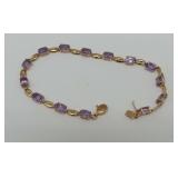 10K Gold and Amethyst Tennis Bracelet