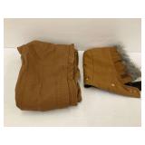 Carhartt FR Brown Insulated Bib Overalls with Hood