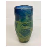 Robert A. Stone Art Glass Vase with Artist Bio