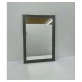 Gray Framed Wall Mirror with Hardware