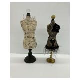 Two Miniature Dress Form Decorative Items