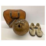Mustang 300 Bowling Ball with Bag and Women's Bowling Shoes