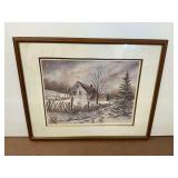 Framed Winter Scene Print
