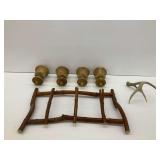 Rustic Wooden Stick Rack with Other Decor