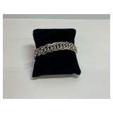 Heavy Sterling Silver Chunky Double Curb Bracelet