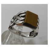 Sterling Silver and Tigers Eye Ring Size 10