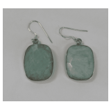 Pair of Amazonite Sterling Silver Hook Earrings