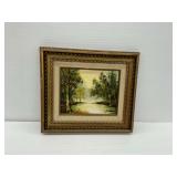 Framed F. Schaffer Landscape Painting on Canvas