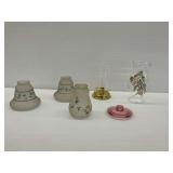 Frosted Glass Light Shades, Candle Holders, and Glass Vase
