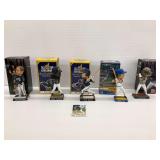 Five Milwaukee Brewers Bobbleheads and Baseball Card