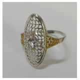 Sterling Silver and Blue Topaz Ring Size 9