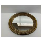 Oval Mirror with Gold Tone Frame