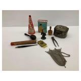 Metal Mesh Coin Purse, Advertising Tins, and Other Items