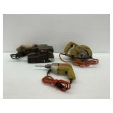 Black and Decker Drill, Circular Saw, and Master Mechanic Belt Sander