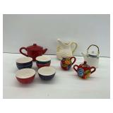 Teapots, Creamer, and Bowls Group