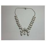 Bonded Silver Scolecite Squash Blossom Necklace