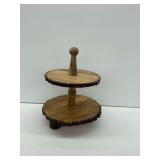 Two-Tiered Wooden Display Stand