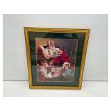 Framed Santa and Children Print