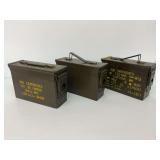 Three Military Ammunition Cans