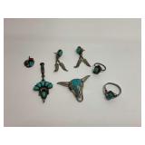 Navajo Sterling Silver and Turquoise Jewelry