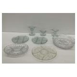 Glass Serving Dishes and Candle Holders