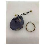 Horse Hair Bracelet with Beads and Soft Bag