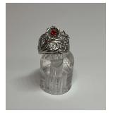 Sterling Silver Ring with Red Stone