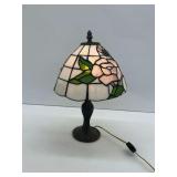 Stained Glass Rose Motif Table Lamp... works
