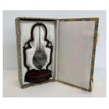 Chinese Reverse Painted Glass Egg With Wooden Stand