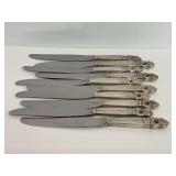 International Silver Royal Danish Dinner Knives with Sterling Silver Handles