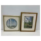 Framed Prints: Seagull and Claude Monet Landscape