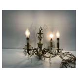 Four-Light Chandelier with Crystals