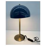 Blue Dome Shade Table Lamp with Metallic Base... works