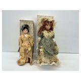 Two Porcelain Collector Dolls
