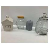 Ceramic and Glass Canisters and Glass Dispenser