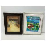 Two Pieces of Framed Art Including Picot