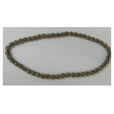 Necklace with Red and Turquoise Colored Beads