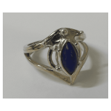 Sterling Silver Ring with Lapis Gemstone...size 7