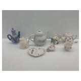 Ceramic Teapot and Dish Group