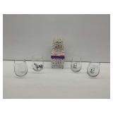 Five Stemless Glasses